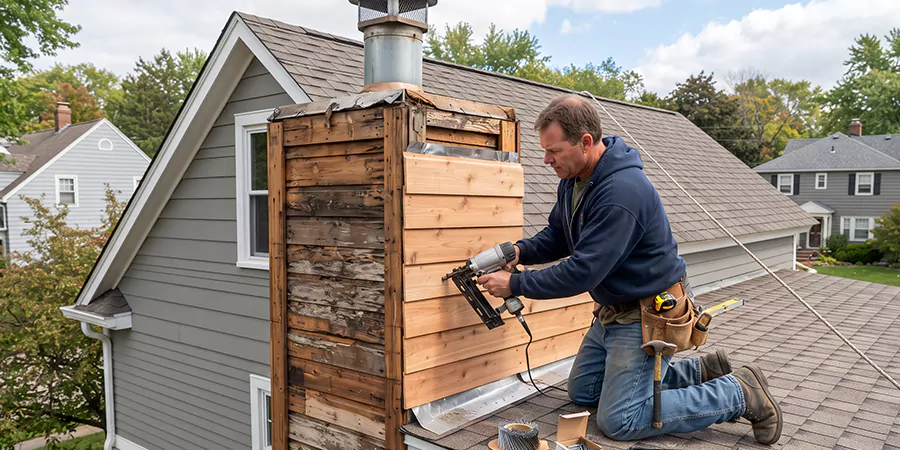 Wood Chimney Chase Repair Norwalk