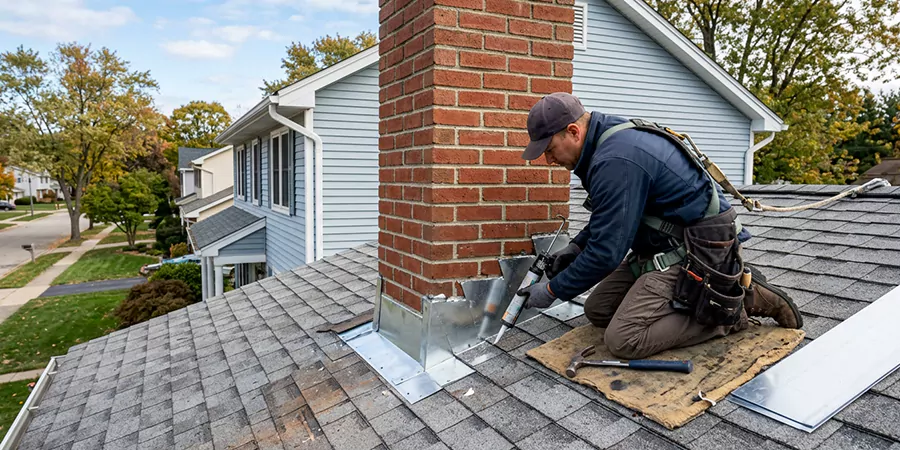 Roof and Chimney Flashing Leak Repair Norwalk
